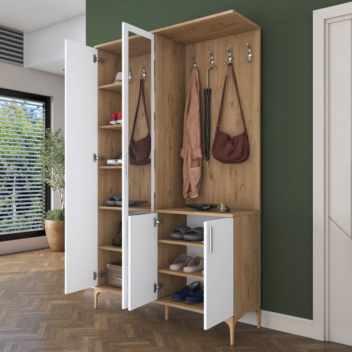 Hanah Home Soporte de Entrada EA147 - 4486 Nogal y Blanco